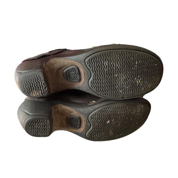 Merrell Luxe Wrap Chocolate Leather Studded Clog western Shoes size 8.5 - Picture 12 of 16